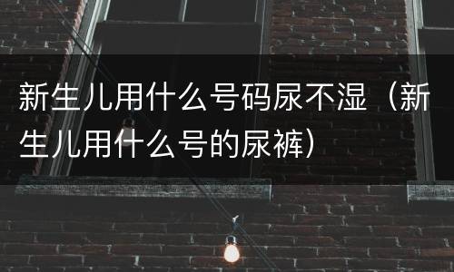 新生儿用什么号码尿不湿（新生儿用什么号的尿裤）