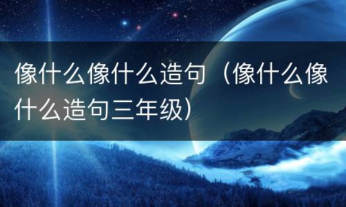 像什么像什么造句（像什么像什么造句三年级）