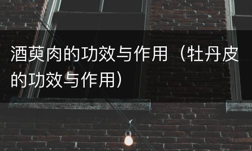 酒萸肉的功效与作用（牡丹皮的功效与作用）