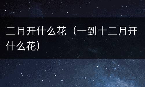 二月开什么花（一到十二月开什么花）