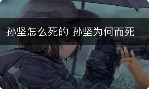 孙坚怎么死的 孙坚为何而死