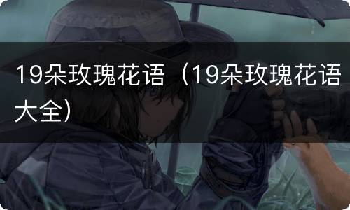 19朵玫瑰花语（19朵玫瑰花语大全）