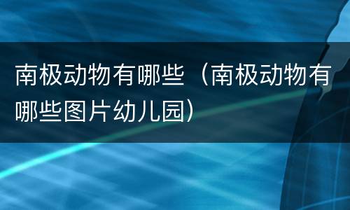 南极动物有哪些（南极动物有哪些图片幼儿园）