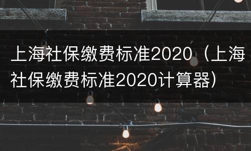 上海社保缴费标准2020（上海社保缴费标准2020计算器）