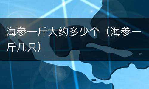 海参一斤大约多少个（海参一斤几只）