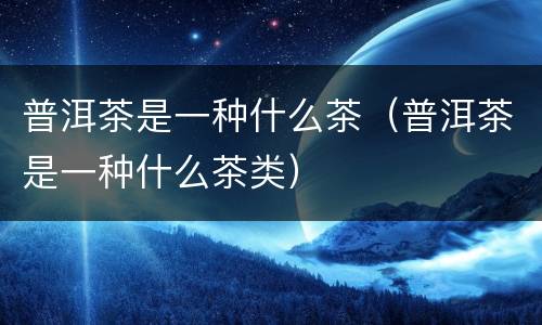 普洱茶是一种什么茶（普洱茶是一种什么茶类）
