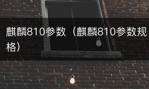麒麟810参数（麒麟810参数规格）