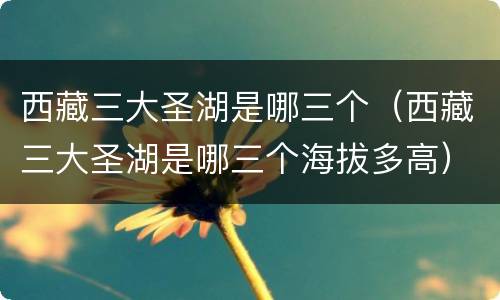 西藏三大圣湖是哪三个（西藏三大圣湖是哪三个海拔多高）