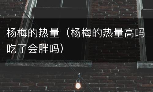 杨梅的热量（杨梅的热量高吗吃了会胖吗）