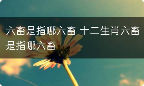 六畜是指哪六畜 十二生肖六畜是指哪六畜