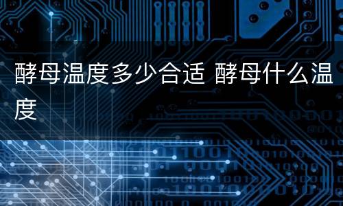 酵母温度多少合适 酵母什么温度