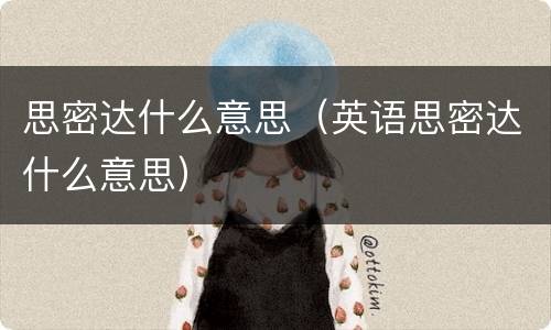 思密达什么意思（英语思密达什么意思）