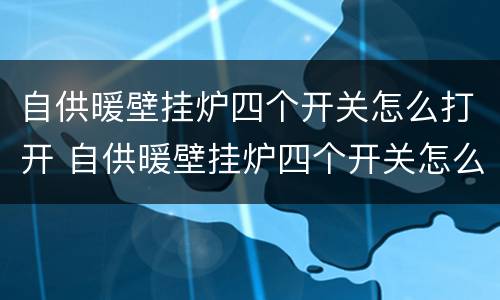 自供暖壁挂炉四个开关怎么打开 自供暖壁挂炉四个开关怎么打开的