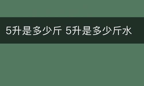 5升是多少斤 5升是多少斤水