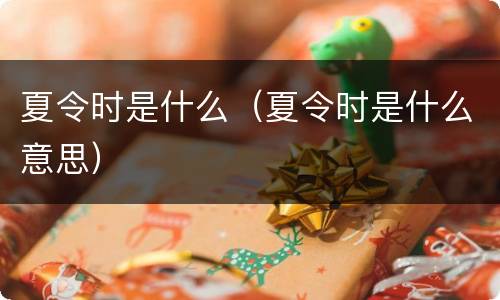 夏令时是什么（夏令时是什么意思）