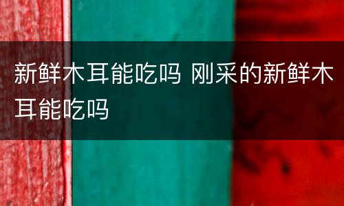 新鲜木耳能吃吗 刚采的新鲜木耳能吃吗