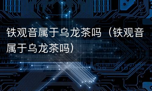 铁观音属于乌龙茶吗（铁观音属于乌龙茶吗）