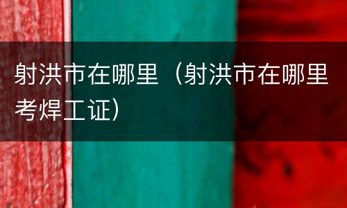 射洪市在哪里（射洪市在哪里考焊工证）