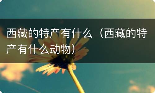 西藏的特产有什么（西藏的特产有什么动物）