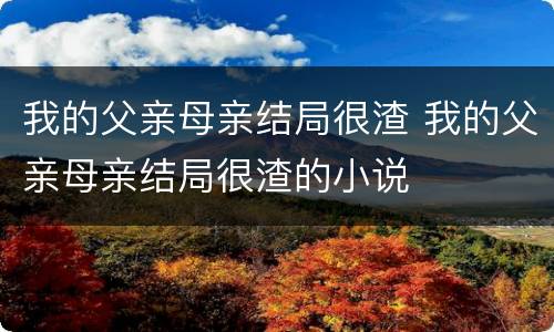 我的父亲母亲结局很渣 我的父亲母亲结局很渣的小说