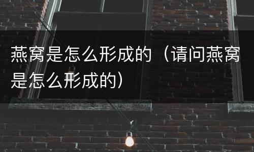 燕窝是怎么形成的（请问燕窝是怎么形成的）