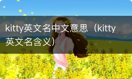 kitty英文名中文意思（kitty英文名含义）