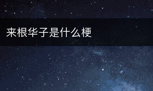 来根华子是什么梗