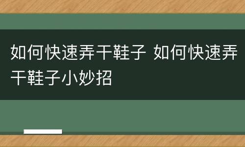 如何快速弄干鞋子 如何快速弄干鞋子小妙招