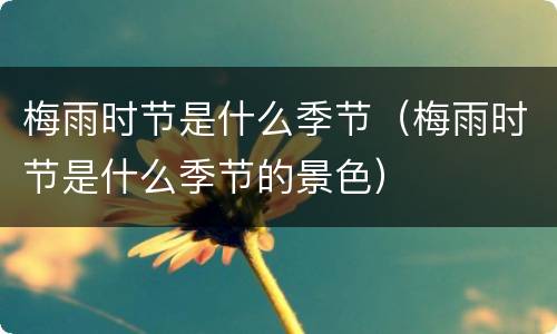 梅雨时节是什么季节（梅雨时节是什么季节的景色）