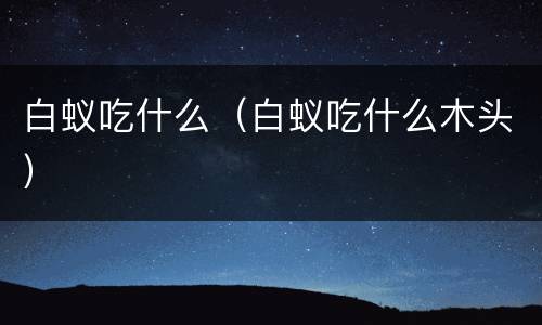 白蚁吃什么（白蚁吃什么木头）