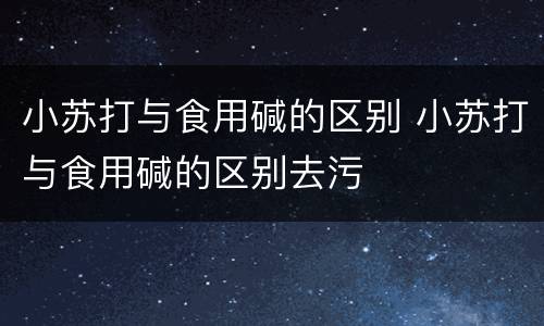 小苏打与食用碱的区别 小苏打与食用碱的区别去污