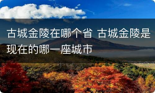古城金陵在哪个省 古城金陵是现在的哪一座城市
