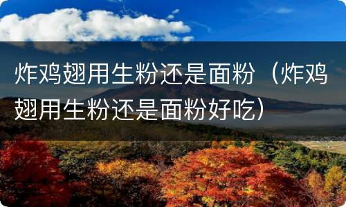 炸鸡翅用生粉还是面粉（炸鸡翅用生粉还是面粉好吃）