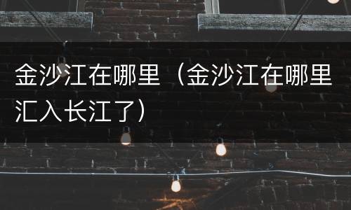 金沙江在哪里（金沙江在哪里汇入长江了）