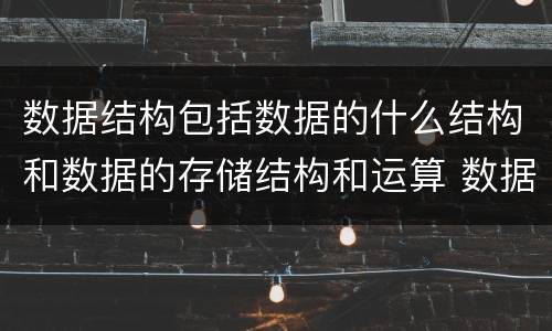 数据结构包括数据的什么结构和数据的存储结构和运算 数据结构包括什么