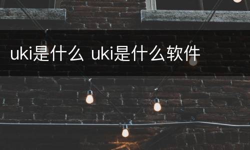 uki是什么 uki是什么软件