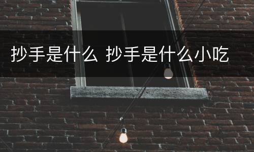 抄手是什么 抄手是什么小吃