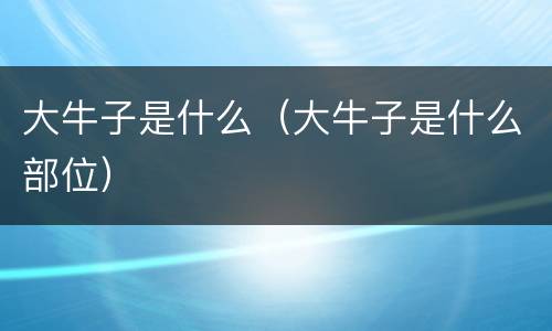 大牛子是什么（大牛子是什么部位）