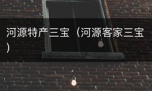 河源特产三宝（河源客家三宝）