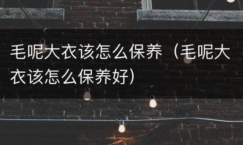毛呢大衣该怎么保养（毛呢大衣该怎么保养好）