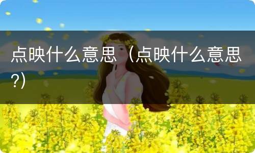 点映什么意思（点映什么意思?）
