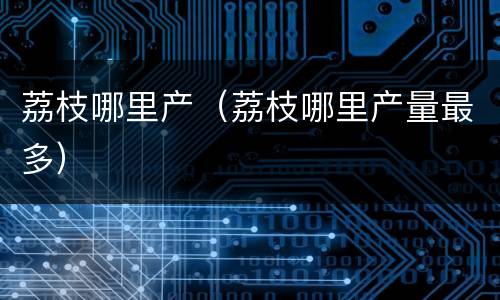 荔枝哪里产（荔枝哪里产量最多）