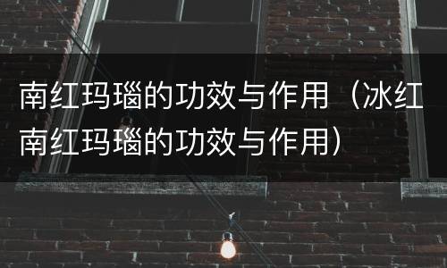 南红玛瑙的功效与作用（冰红南红玛瑙的功效与作用）