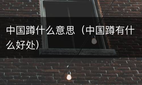 中国蹲什么意思（中国蹲有什么好处）