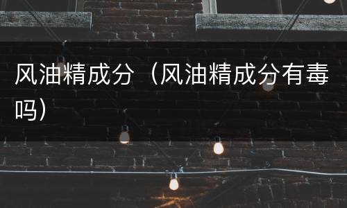 风油精成分（风油精成分有毒吗）