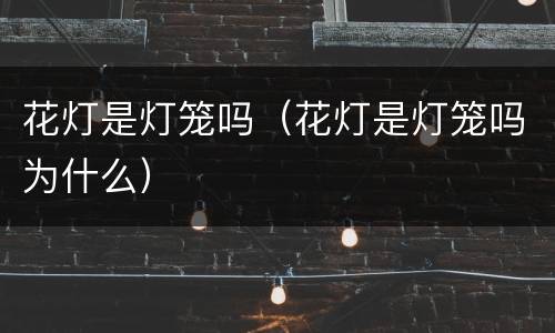 花灯是灯笼吗（花灯是灯笼吗为什么）