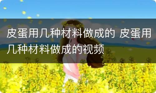 皮蛋用几种材料做成的 皮蛋用几种材料做成的视频