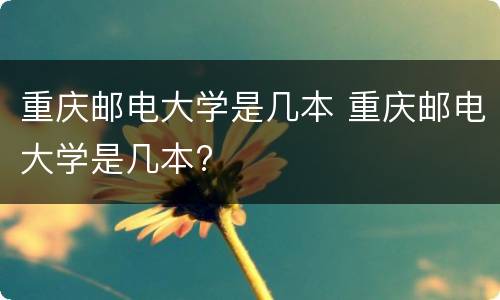 重庆邮电大学是几本 重庆邮电大学是几本?