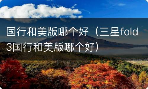 国行和美版哪个好（三星fold3国行和美版哪个好）