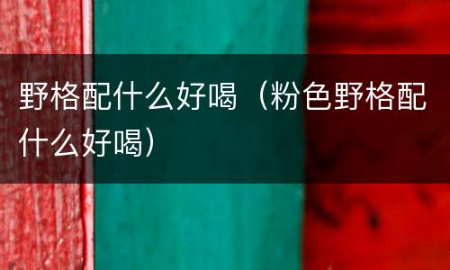 野格配什么好喝（粉色野格配什么好喝）